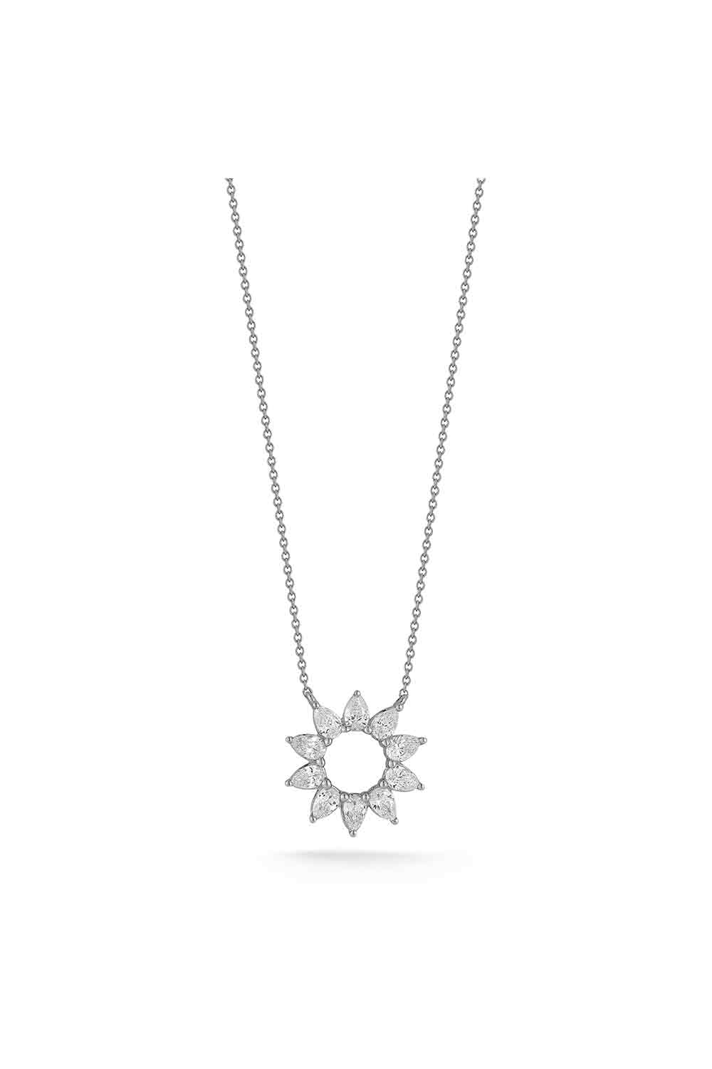 Diamond Taylor Elaine Flower Necklace-WHITE GOLD-JEWELRYFINE JEWELNECKLACE O-DANA REBECCA DESIGNS