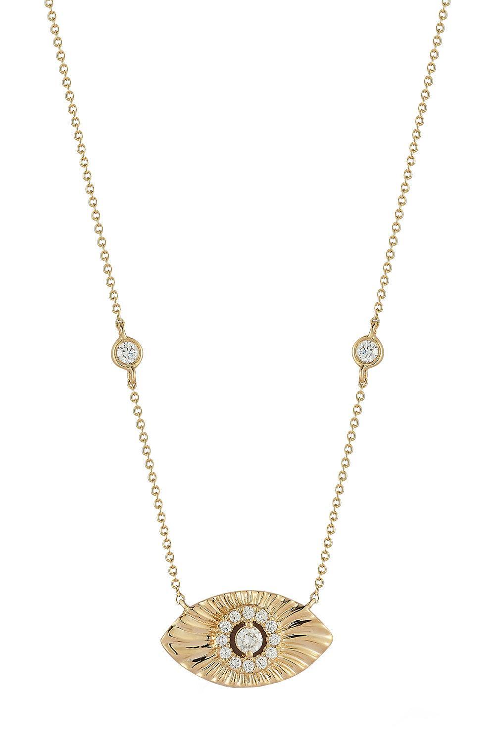 Diamond Teddi Paige Evil Eye Necklace-YELLOW GOLD-16/18-JEWELRYFINE JEWELNECKLACE O-DANA REBECCA DESIGNS