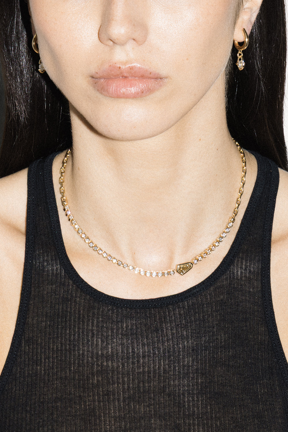 Diamond Champagne Tennis Necklace