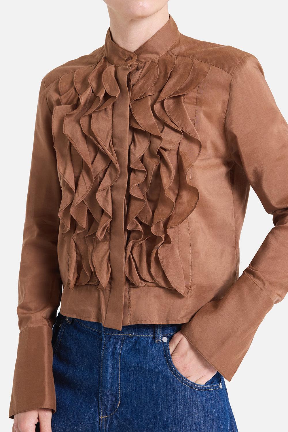 Patti Blouse-BROWN-XS-CLOTHINGTOPBLOUSE-TWP
