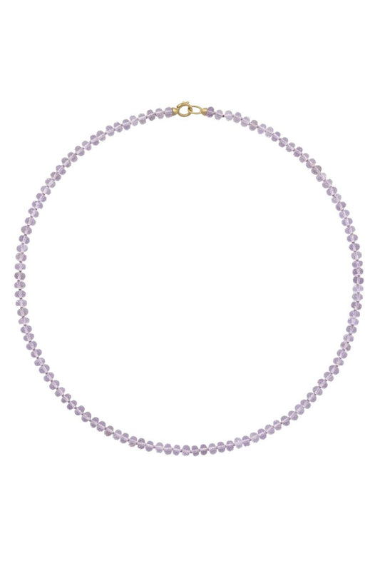 Amethyst Rose Of France Beaded Candy Necklace-YELLOW GOLD-16-JEWELRYFINE JEWELNECKLACE O-IRENE NEUWIRTH JEWELRY
