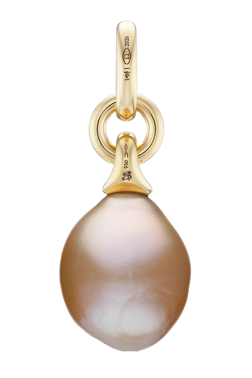 Pink Sapphire Pearl Charm Pendant