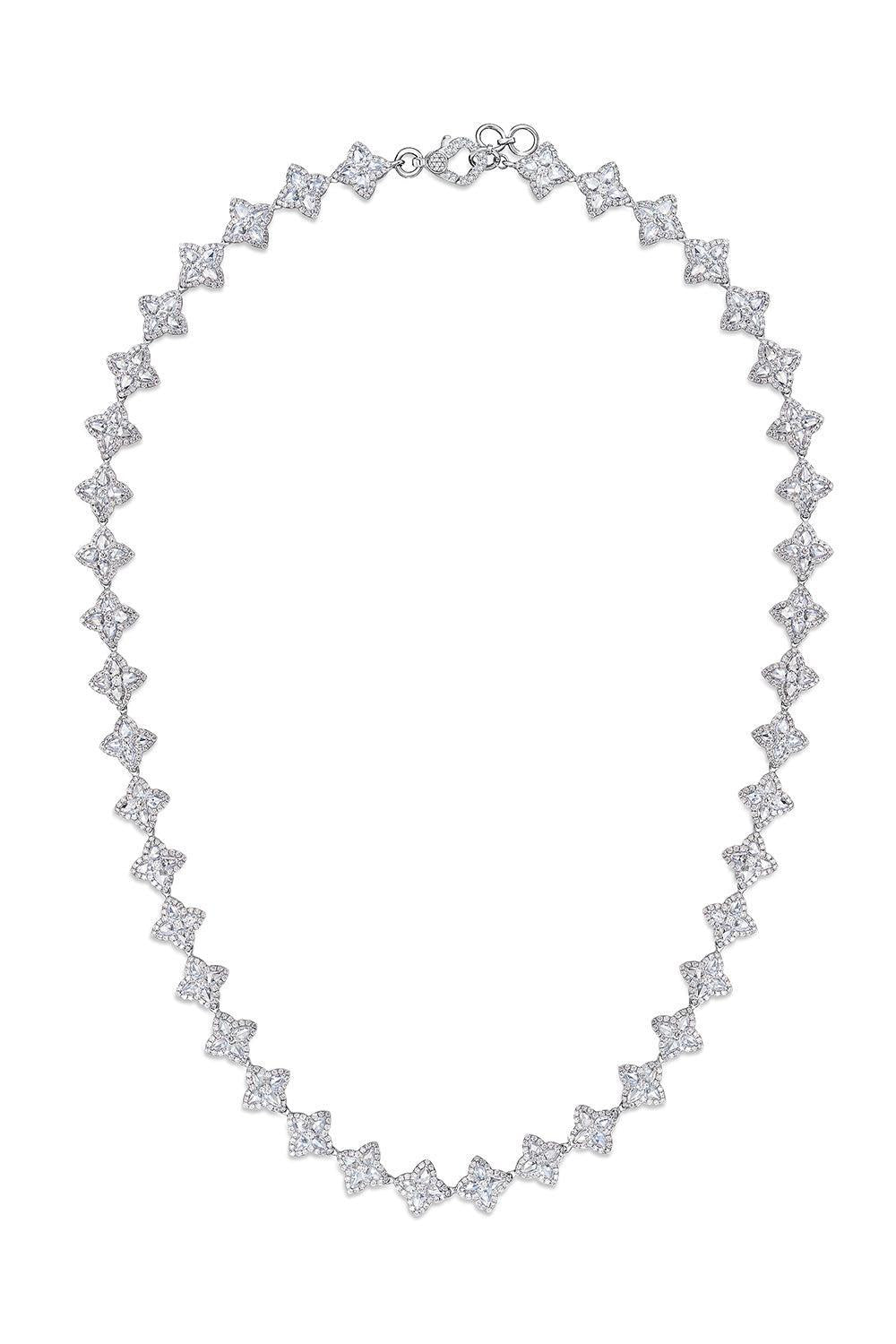 Diamond Pear Blossom Riviera Necklace-WHITE GOLD-JEWELRYFINE JEWELNECKLACE O-64 FACETS