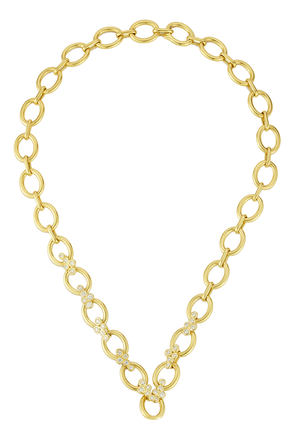 Diamond Cluster Link Necklace