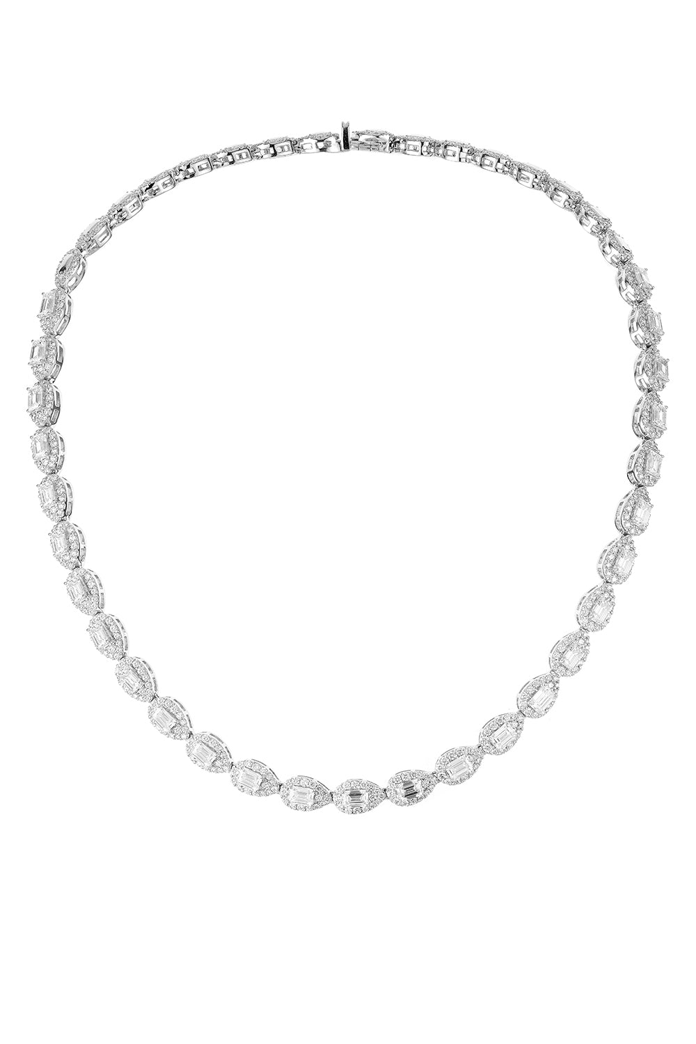 Multi Diamond Necklace-WHITE GOLD-JEWELRYFINE JEWELNECKLACE O-YEPREM JEWELLERY