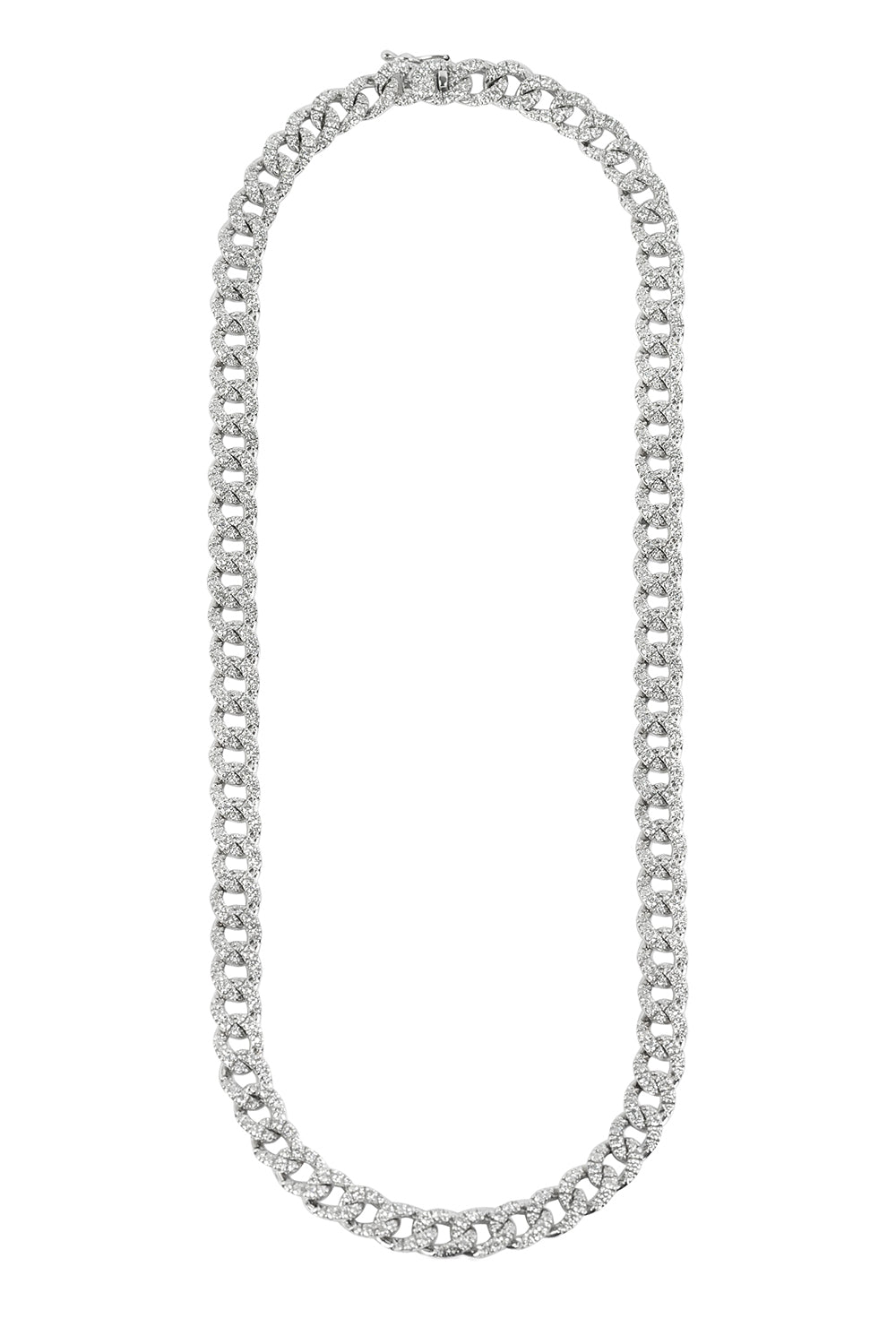 Diamond Cuban Link Necklace-WHITE GOLD-16-JEWELRYFINE JEWELNECKLACE O-ZYDO
