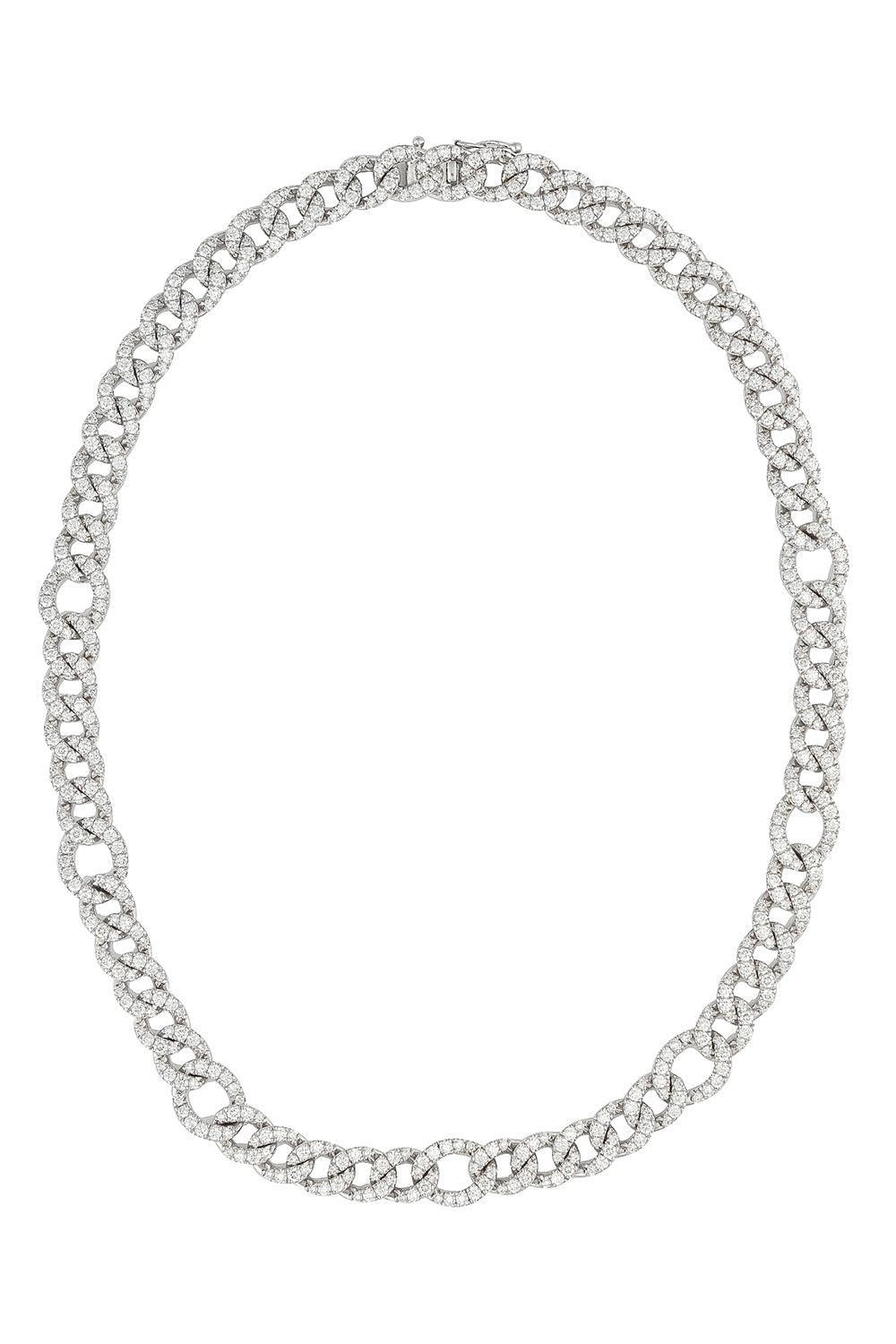 Diamond Groumette Chain Necklace-WHITE GOLD-JEWELRYFINE JEWELNECKLACE O-ZYDO