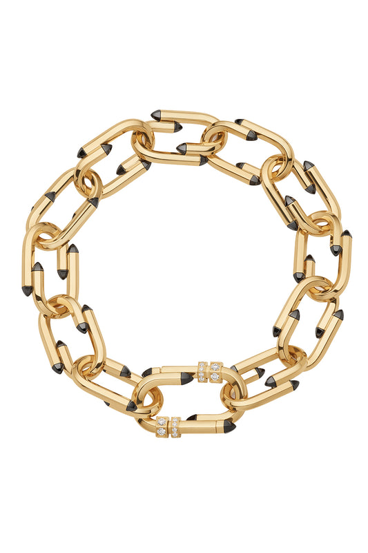 Black Enamel Try Me Chain Bracelet