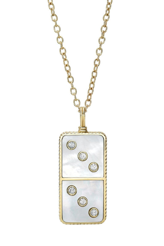 Pearl Diamond Classic Domino Necklace-YELLOW GOLD-24-JEWELRYFINE JEWELPENDANT-RETROUVAI