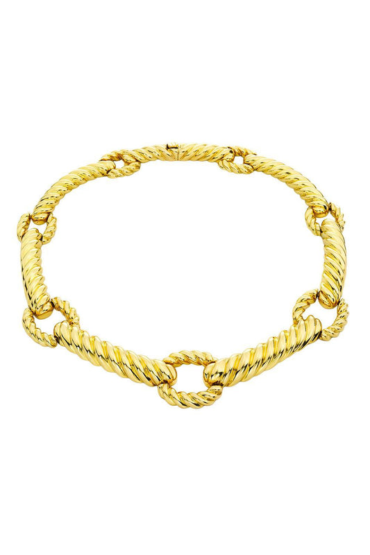 Rope Bar Loop Necklace-YELLOW GOLD-JEWELRYFINE JEWELNECKLACE O-DAVID WEBB