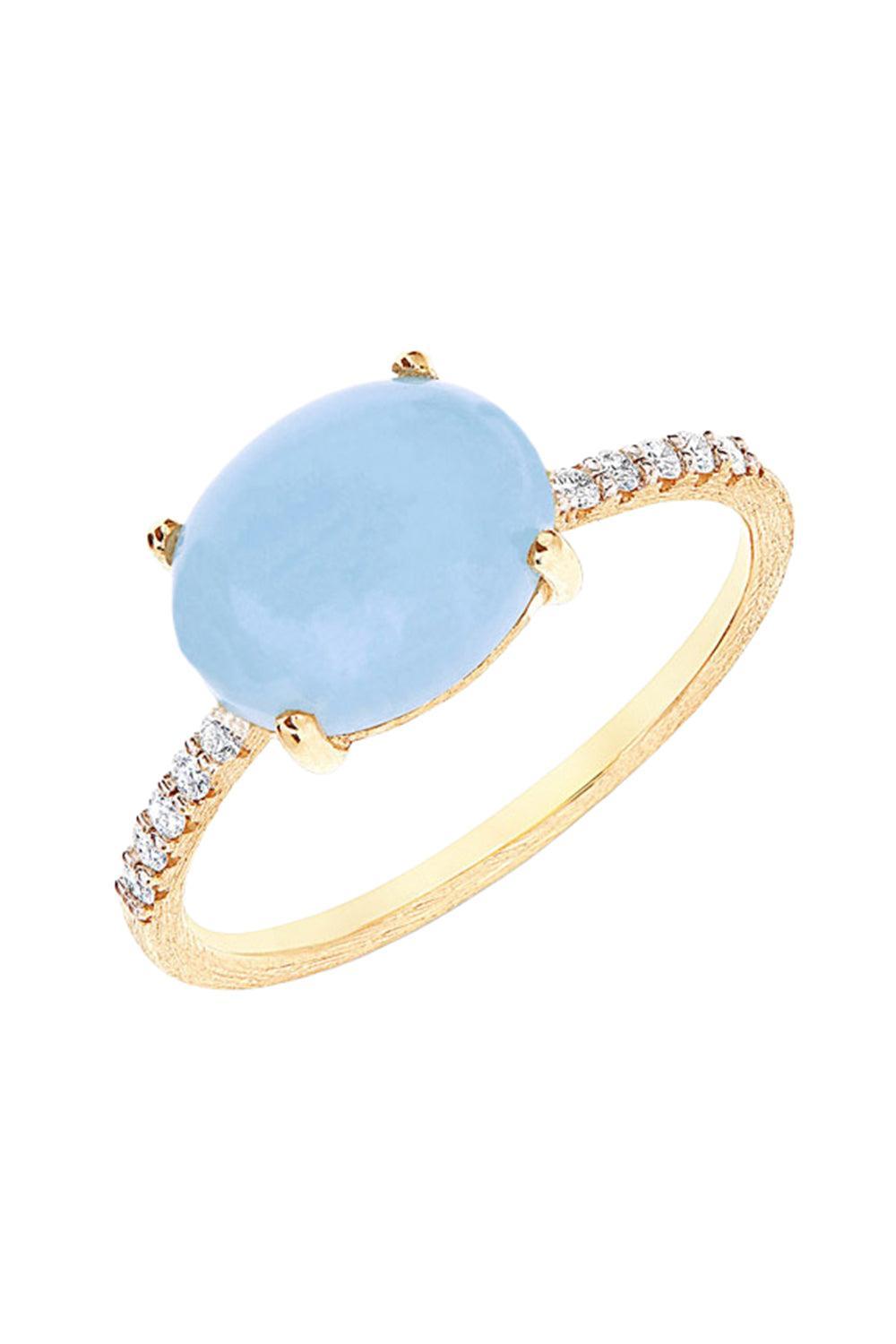 Aquamarine Diamond Azure Stackable Ring-YELLOW GOLD-6.5-JEWELRYFINE JEWELRING-NANIS