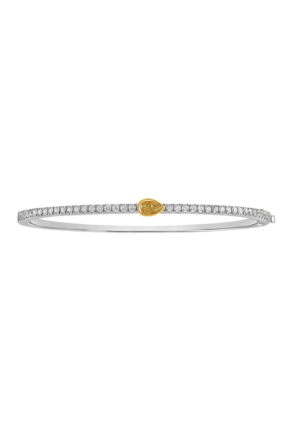 Yellow Diamond Pear Bracelet-WHITE GOLD-JEWELRYFINE JEWELBRACELET O-RARE COLORS BY NAMDAR