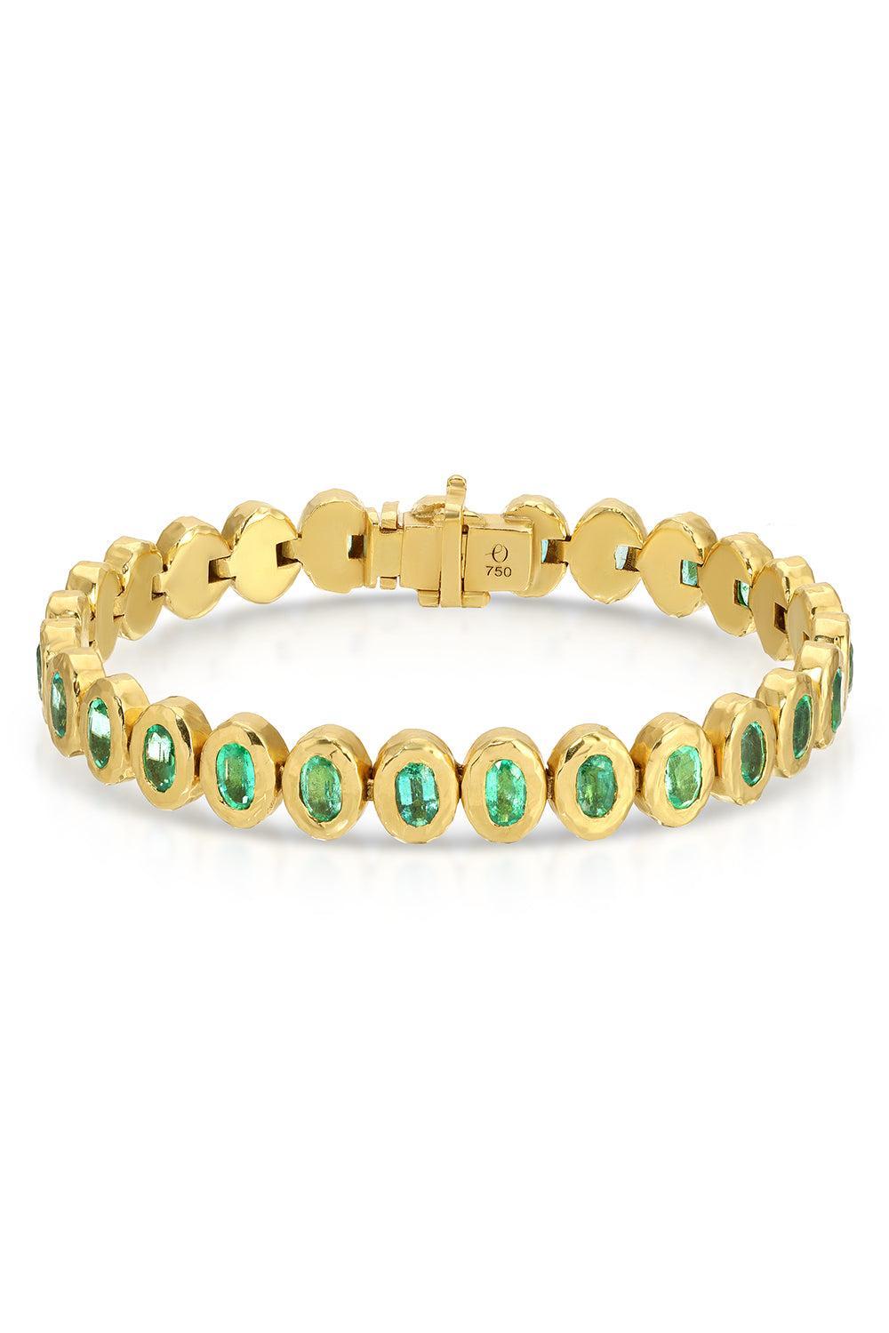 Emerald Nesting Tennis Bracelet-YELLOW GOLD-JEWELRYFINE JEWELBRACELET O-OCTAVIA ELIZABETH