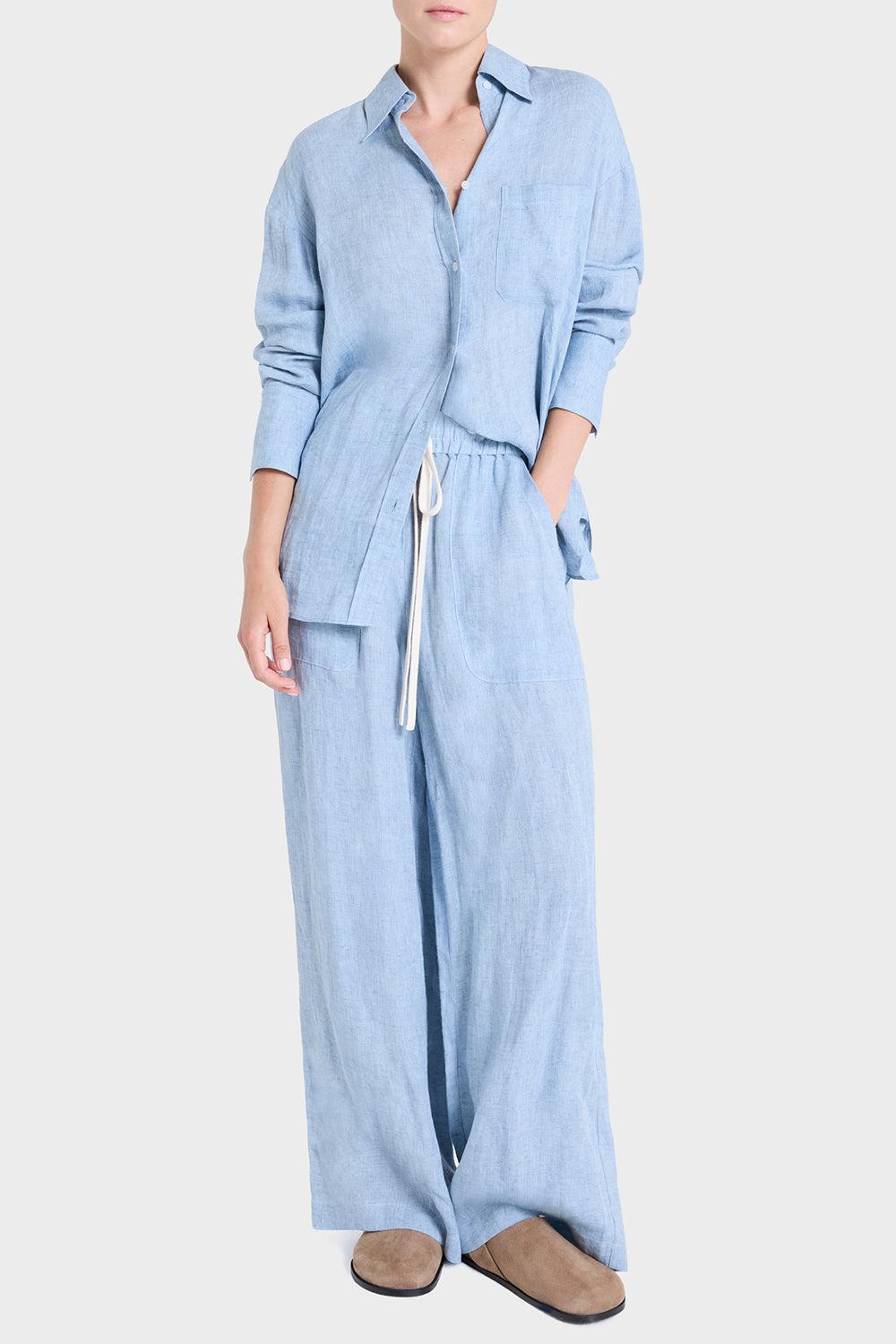 Big Joe Shirt-BLUE-P-CLOTHINGTOPBLOUSE-TWP