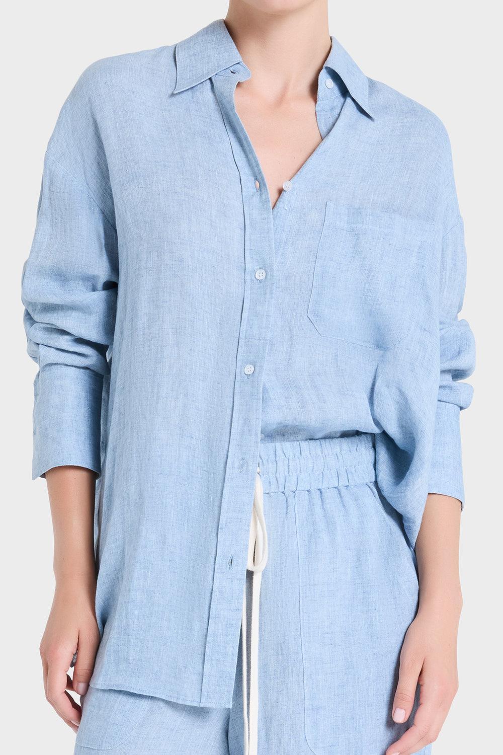 Big Joe Shirt-BLUE-P-CLOTHINGTOPBLOUSE-TWP