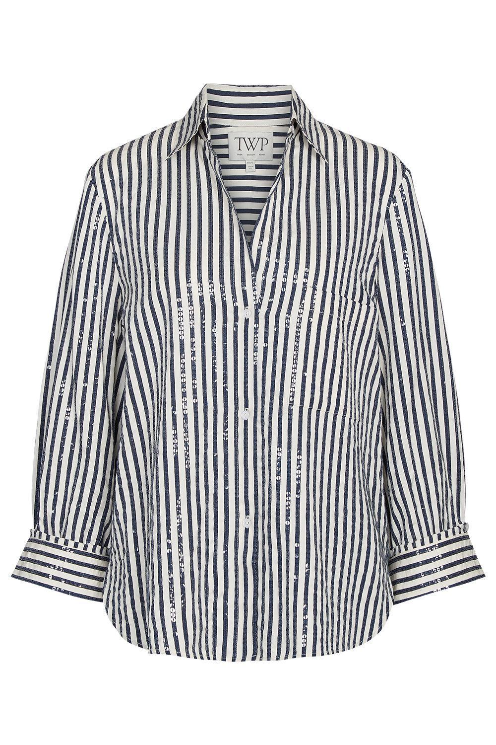 Next Morning Shirt - Indigo-STRIPE-P-CLOTHINGTOPBLOUSE-TWP