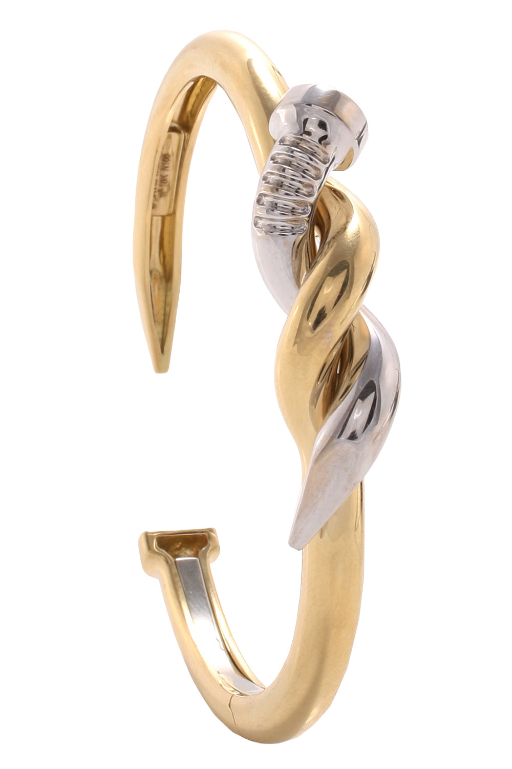 Two Tone Twist Nail Cuff Bracelet