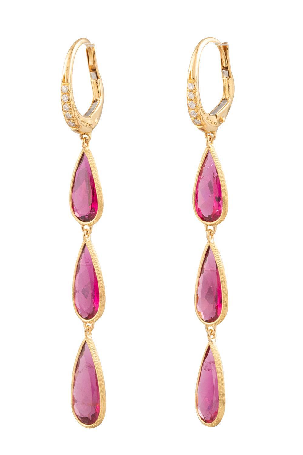 Diamond Tourmaline Unico Earrings-YELLOW GOLD-JEWELRYFINE JEWELEARRING-MARCO BICEGO