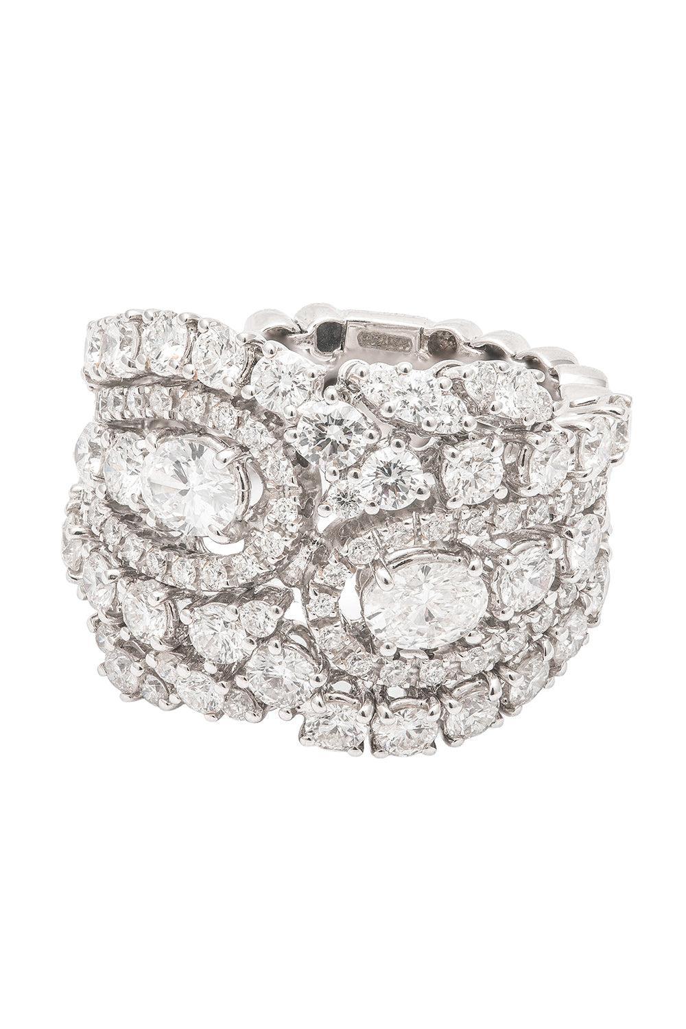 Diamond Wide Patterned Ring-WHITE GOLD-6.75-JEWELRYFINE JEWELRING-ZYDO