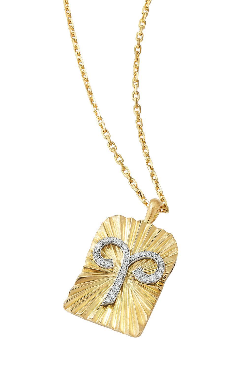 Diamond Aries Pendant Necklace-YELLOW GOLD-19-JEWELRYFINE JEWELNECKLACE O-DAVID WEBB
