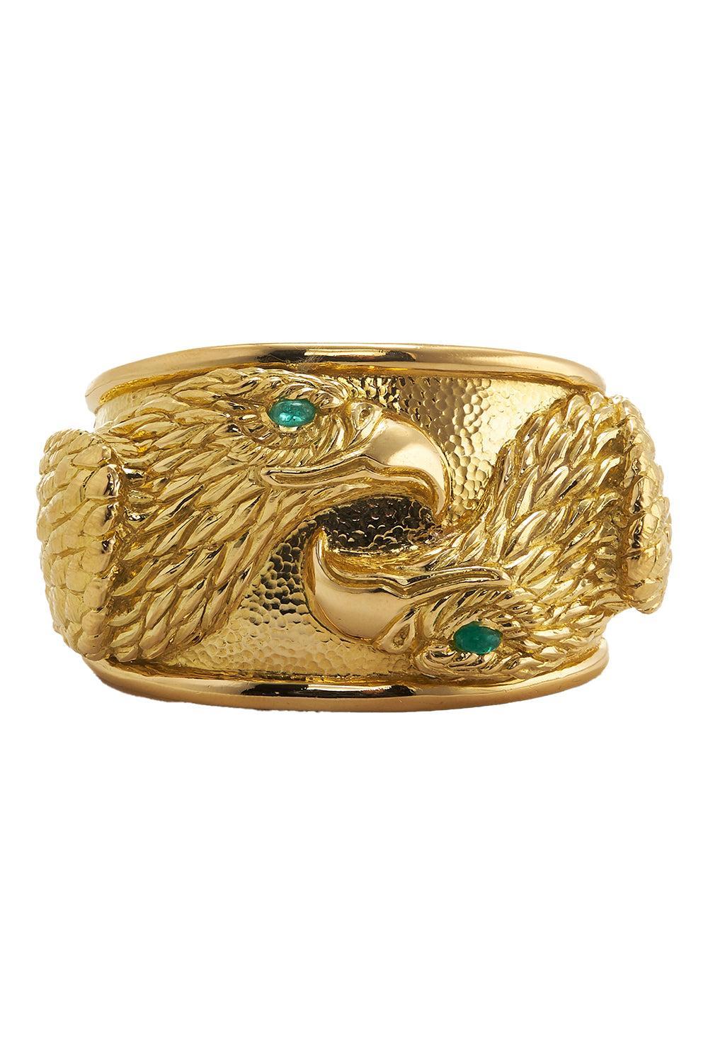 Repousse Twin Eagle Cuff Bracelet-YELLOW GOLD-JEWELRYFINE JEWELBRACELET O-DAVID WEBB