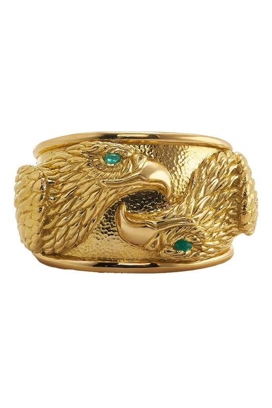 Repousse Twin Eagle Cuff Bracelet-YELLOW GOLD-JEWELRYFINE JEWELBRACELET O-DAVID WEBB