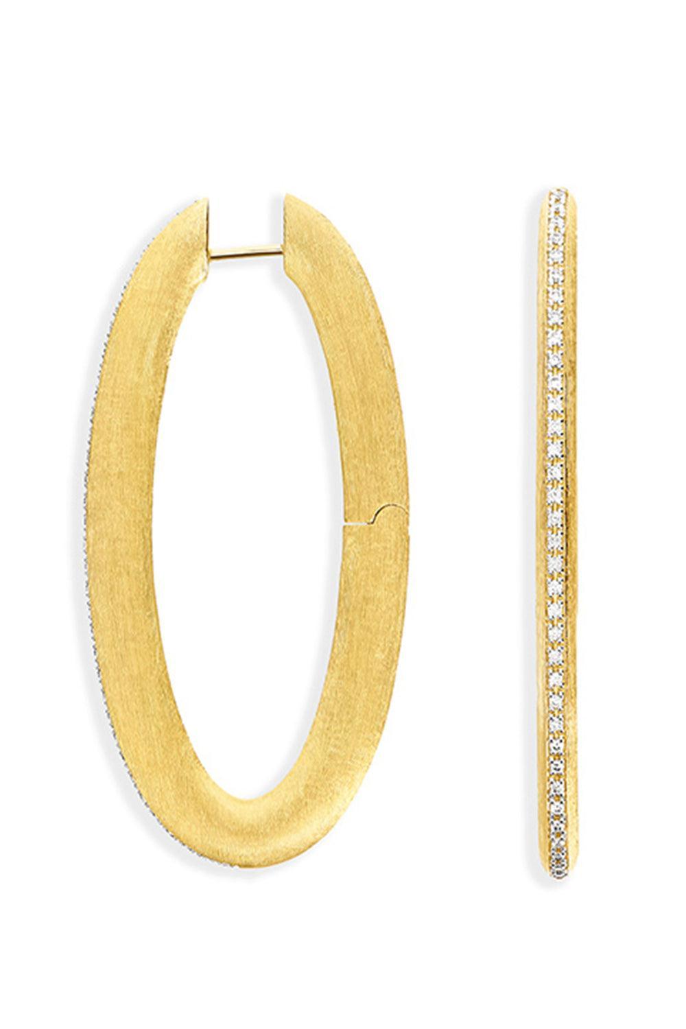 Diamond Big Oval Libera Icon Hoop Earrings-YELLOW GOLD-JEWELRYFINE JEWELEARRING-NANIS