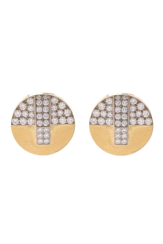 Diamond Hammered Avenue Earrings-YELLOW GOLD-JEWELRYFINE JEWELEARRING-DAVID WEBB
