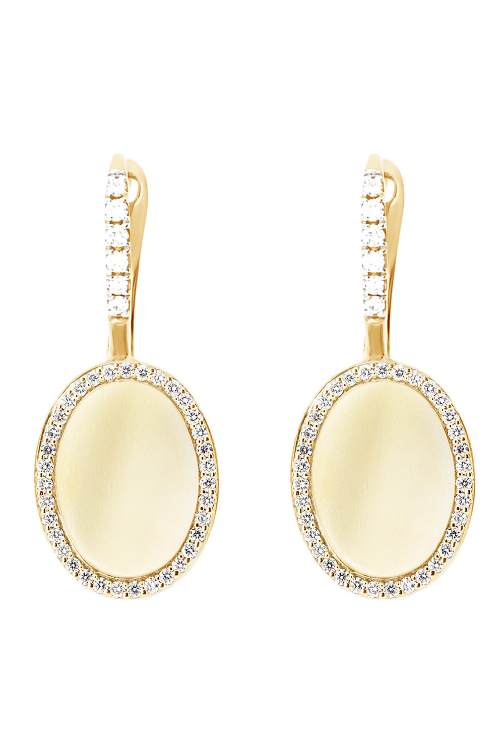 Diamond Halo Sway Circle Drop Earrings