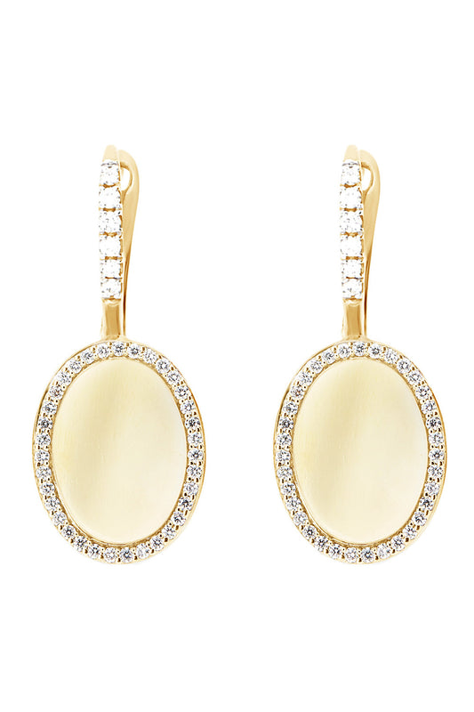 Diamond Halo Sway Circle Drop Earrings