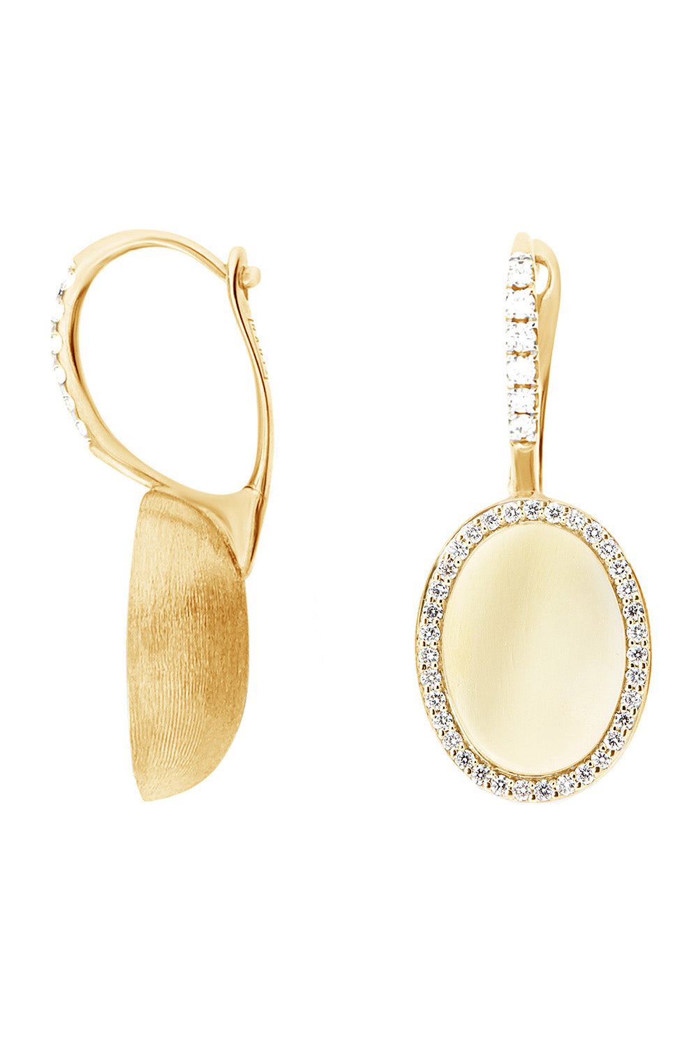 Diamond Halo Sway Circle Drop Earrings