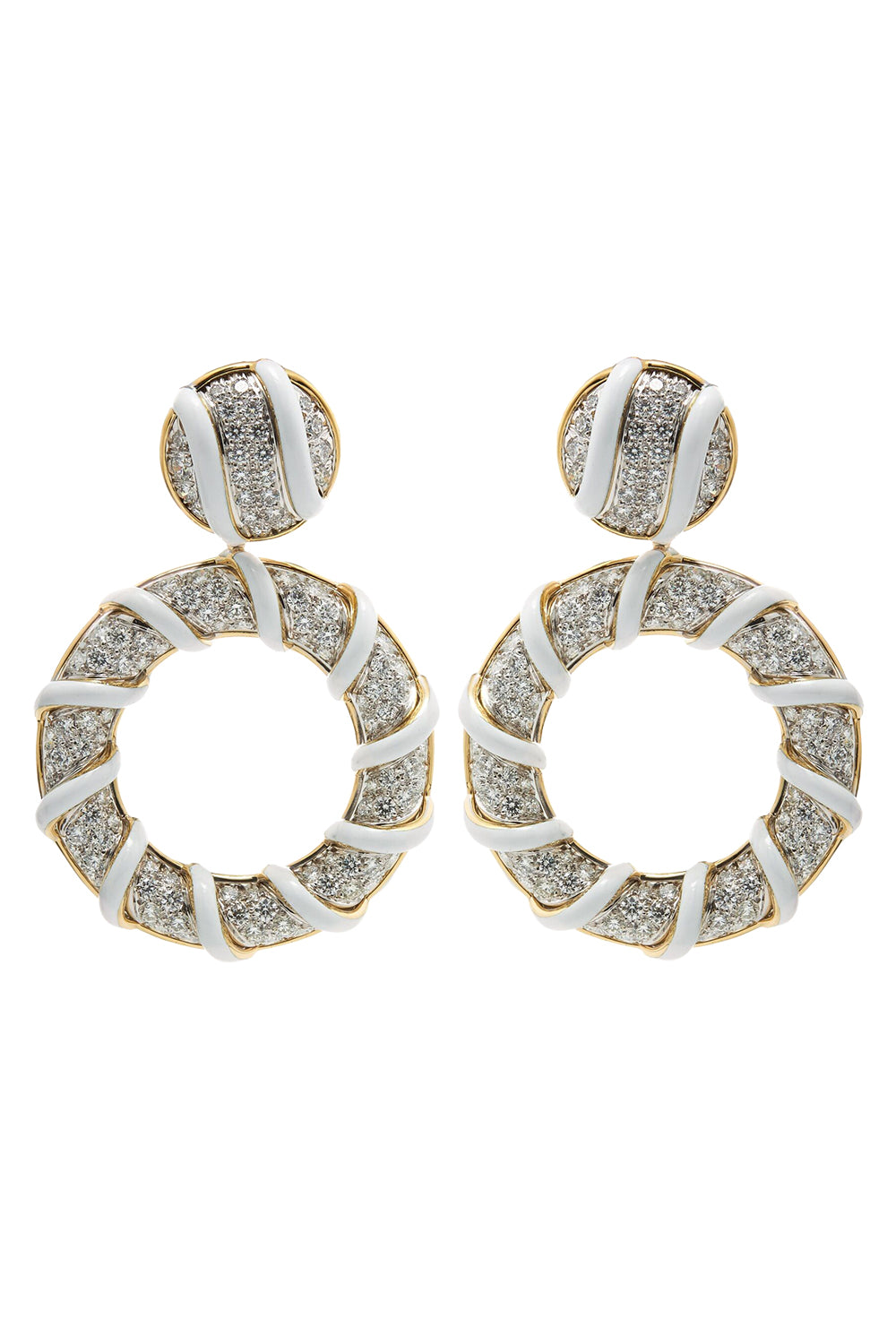 Diamond White Candy Stripe Earrings