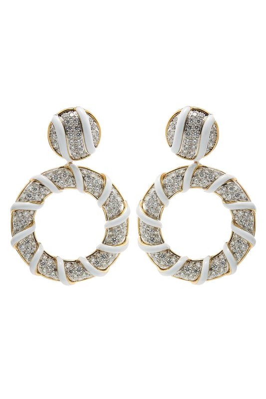 Diamond White Candy Stripe Earrings