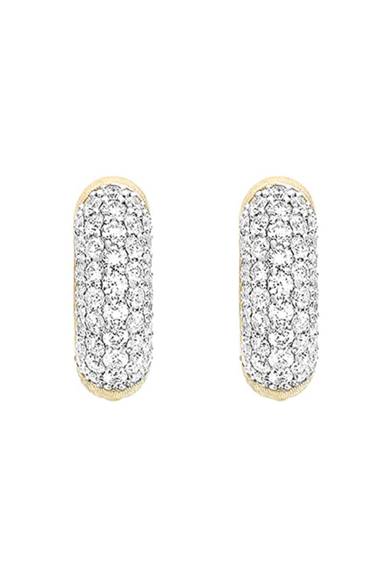 Diamond Libera Huggie Earrings-YELLOW GOLD-JEWELRYFINE JEWELEARRING-NANIS