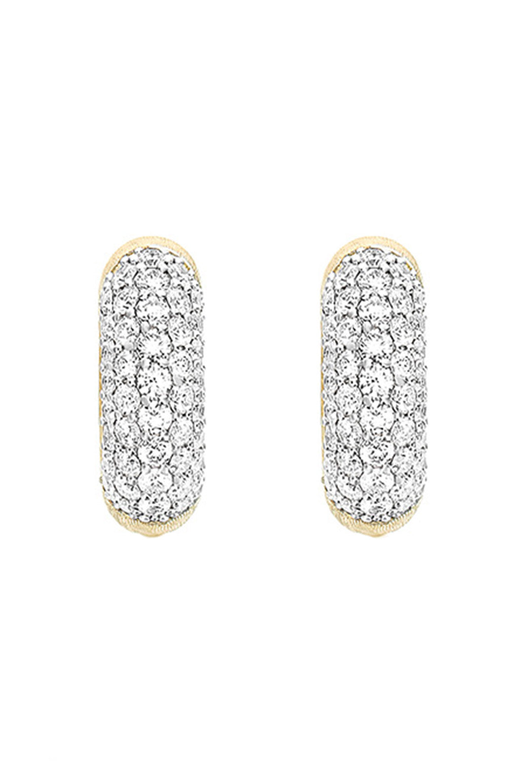 Diamond Line Libera Huggie Earrings-YELLOW GOLD-JEWELRYFINE JEWELEARRING-NANIS