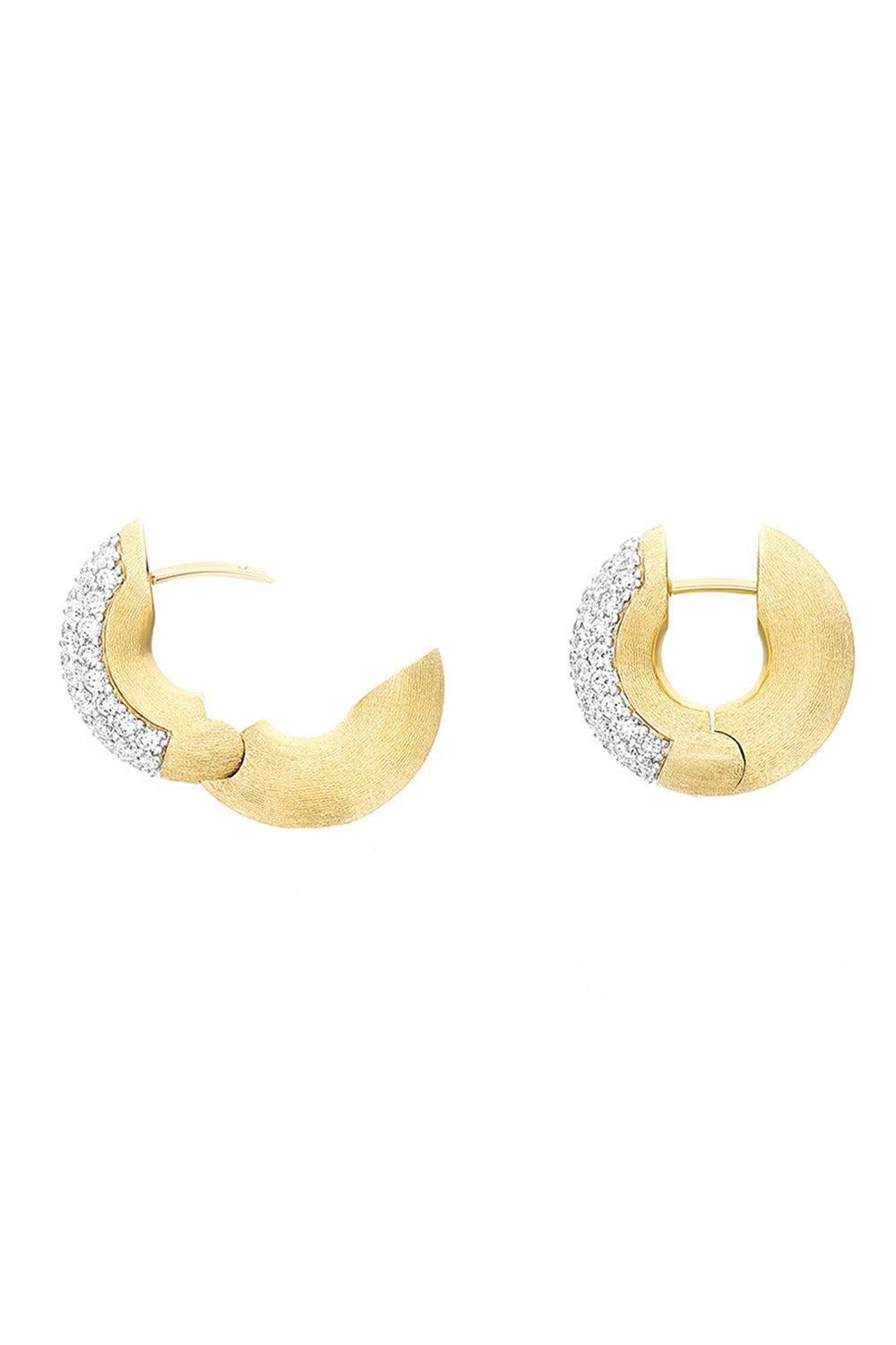 Diamond Libera Huggie Earrings-YELLOW GOLD-JEWELRYFINE JEWELEARRING-NANIS
