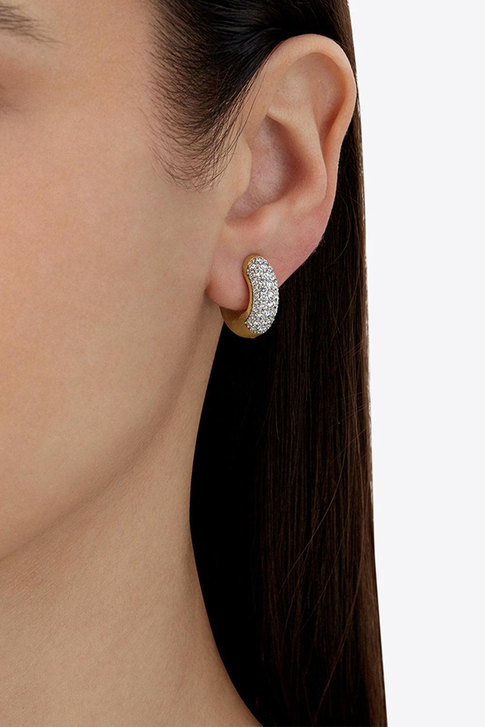 Diamond Line Libera Huggie Earrings-YELLOW GOLD-JEWELRYFINE JEWELEARRING-NANIS