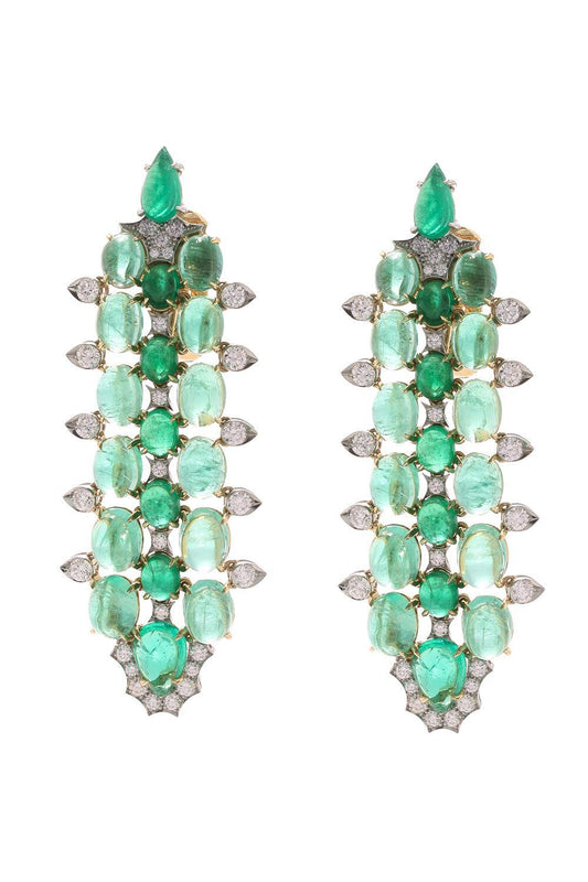 Emerald Streemer Earrings-YELLOW GOLD-JEWELRYFINE JEWELEARRING-DAVID WEBB