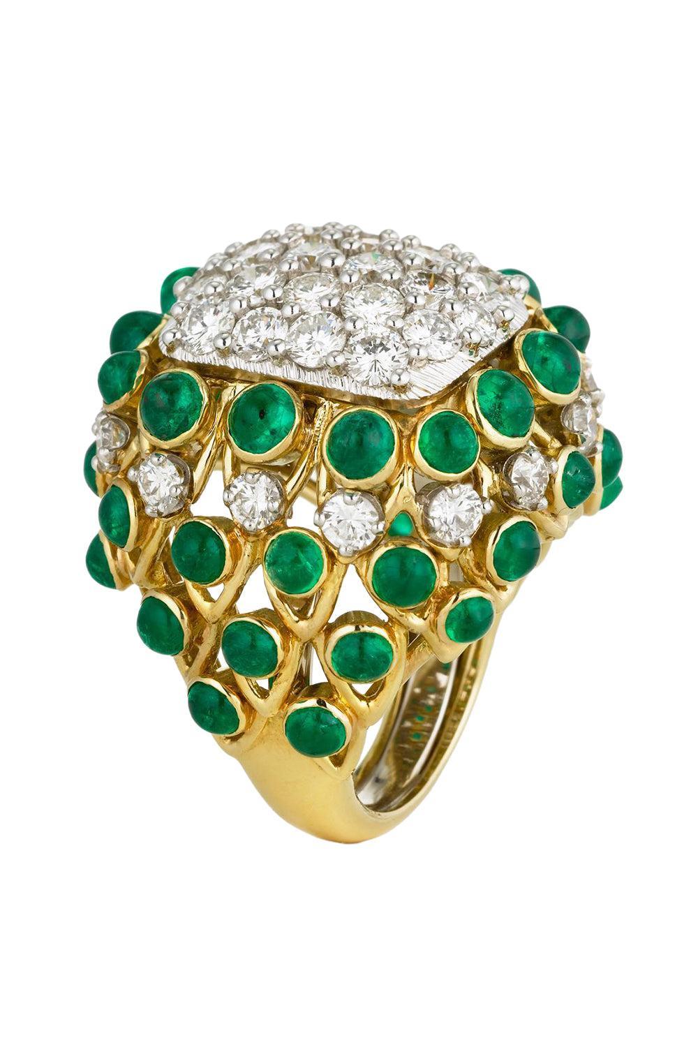 Emerald Step Cut Tiered Ring-YELLOW GOLD-6.25-JEWELRYFINE JEWELRING-DAVID WEBB