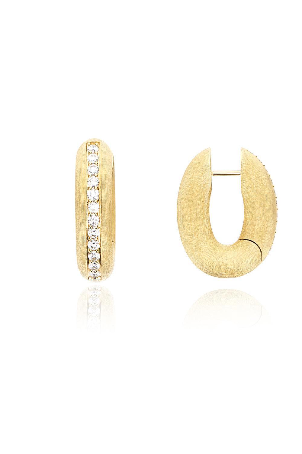 Diamond Line Libera Huggie Earrings-YELLOW GOLD-JEWELRYFINE JEWELEARRING-NANIS