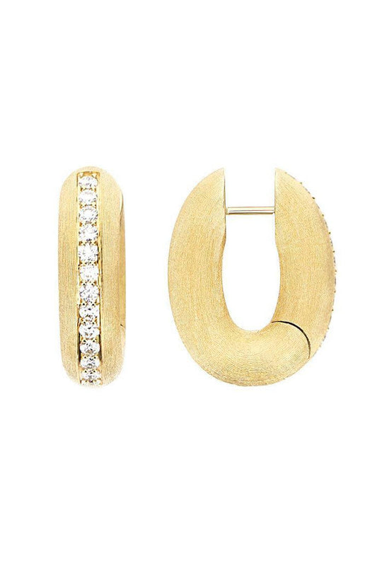 Diamond Line Libera Huggie Earrings-YELLOW GOLD-JEWELRYFINE JEWELEARRING-NANIS