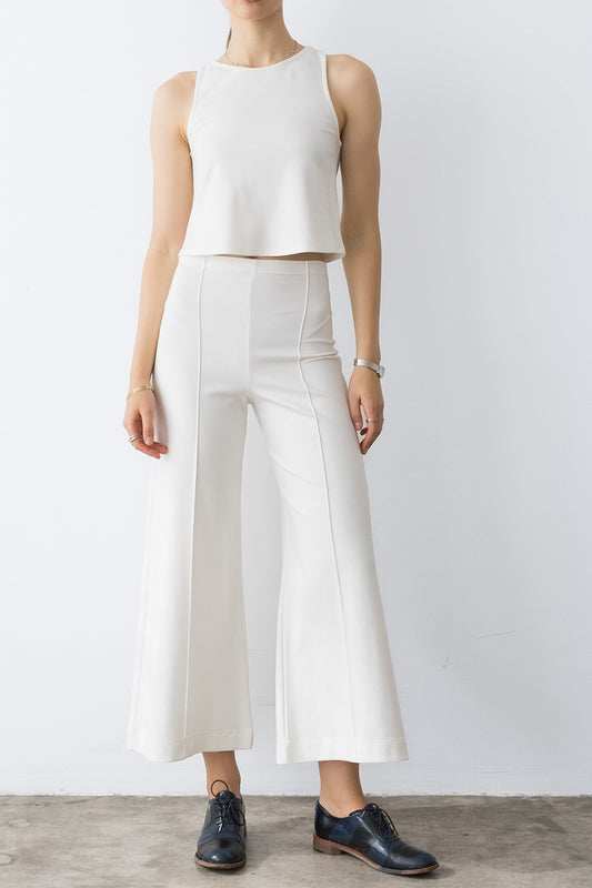 Cropped Wide Leg Pant - Off White