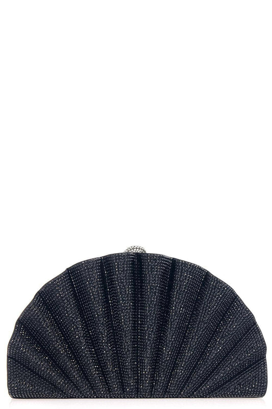 Origami Fan Clutch - Jet-JET-HANDBAGCLUTCHES-JUDITH LEIBER