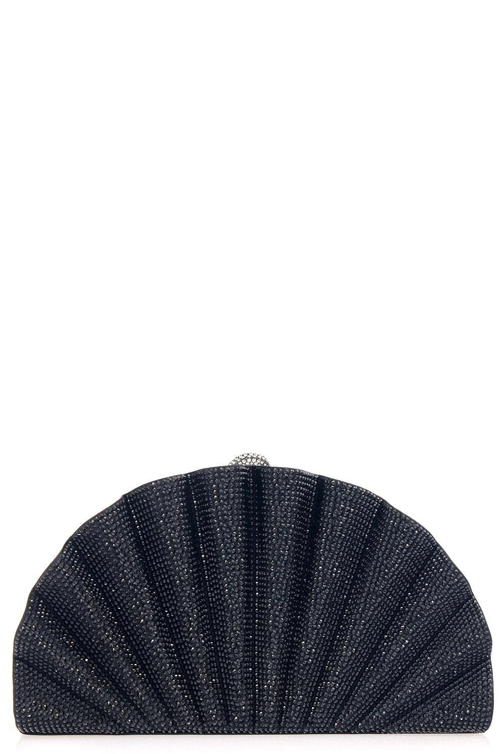 Origami Fan Fullbead Clutch-BLACK-HANDBAGCLUTCHES-JUDITH LEIBER