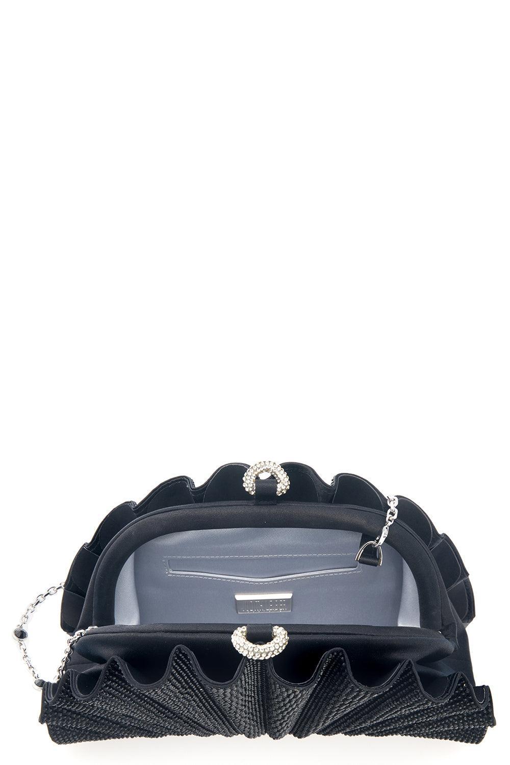 Origami Fan Clutch - Jet-JET-HANDBAGCLUTCHES-JUDITH LEIBER