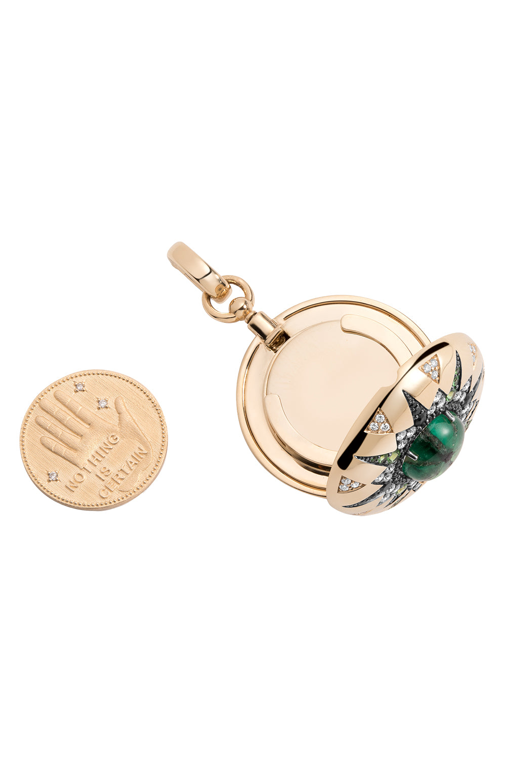 Emerald Diamond Major Decision Locket Pendant