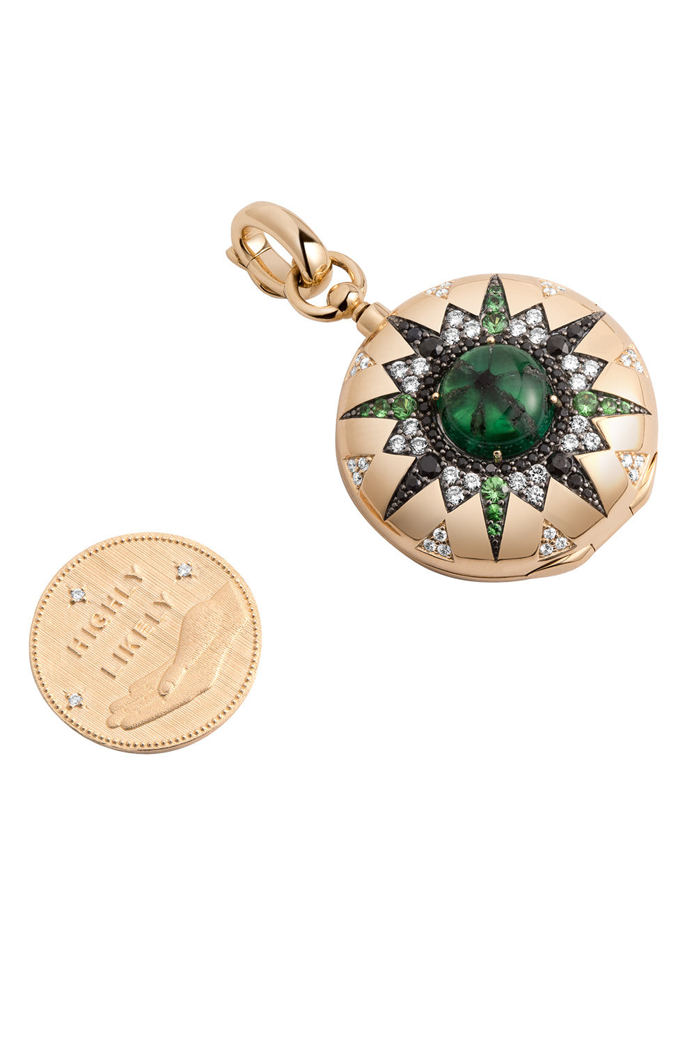 Emerald Diamond Major Decision Locket Pendant