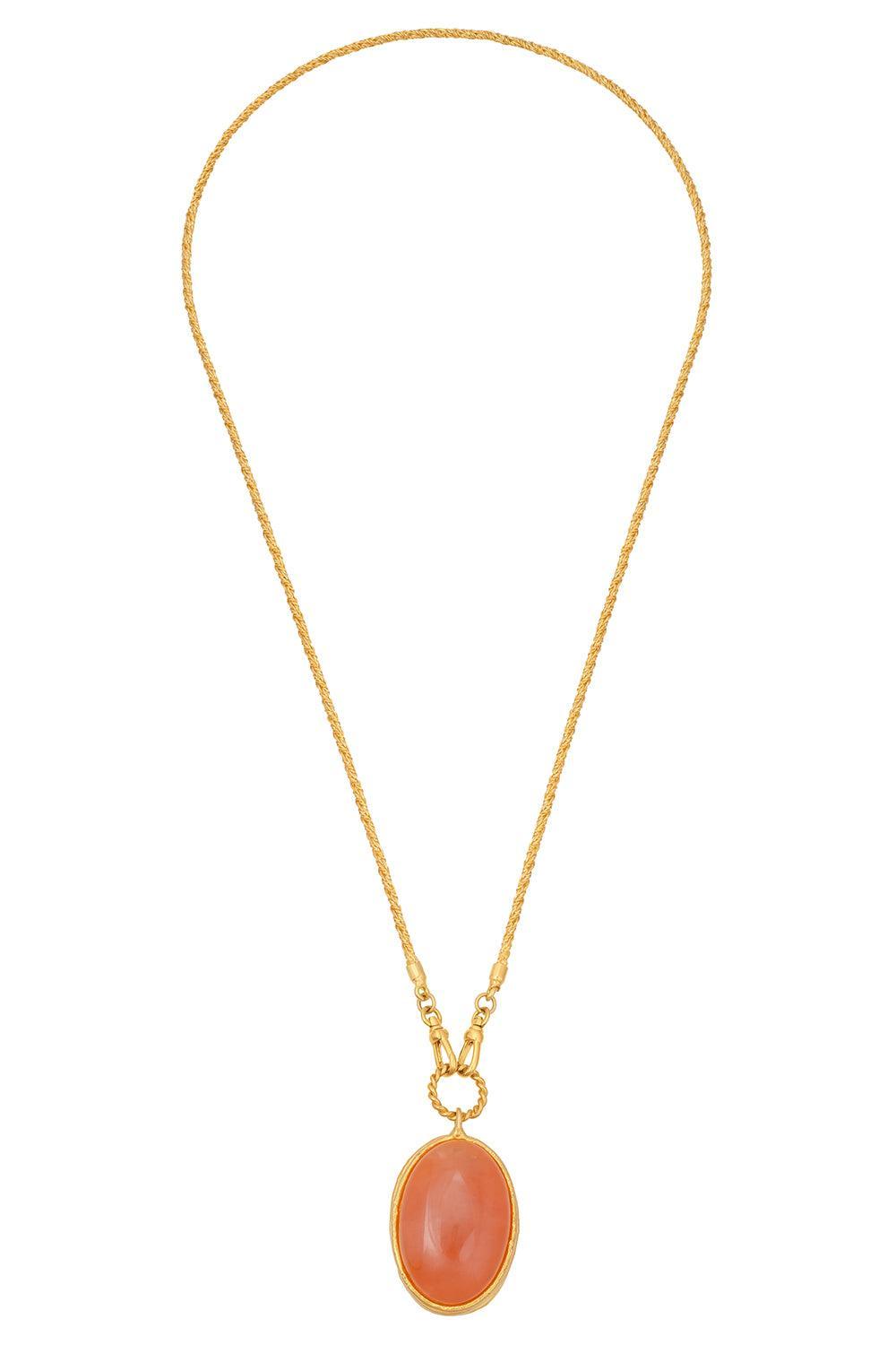 Cornaline Angle Skin Pendant Necklace-YELLOW-JEWELRYBOUTIQUENECKLACE O-SYLVIA TOLEDANO