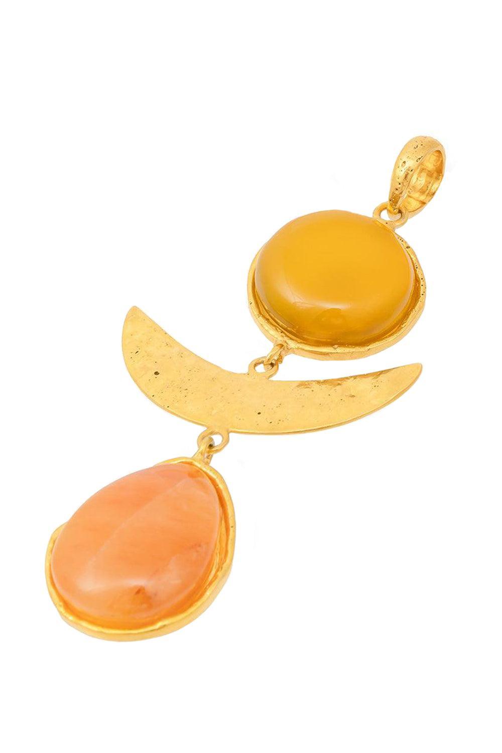 Yellow Onyx Sunset Pendant-YELLOW-JEWELRYBOUTIQUEPENDANT-SYLVIA TOLEDANO