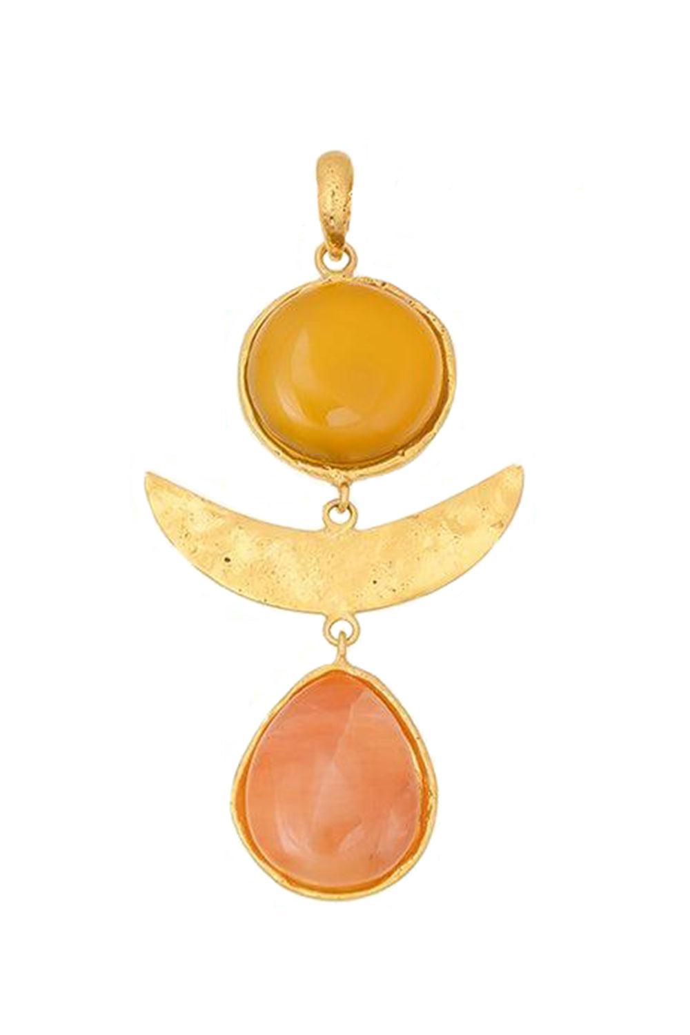 Yellow Onyx Sunset Pendant-YELLOW-JEWELRYBOUTIQUEPENDANT-SYLVIA TOLEDANO